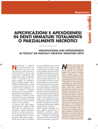 APECIFICAZIONI E APEXOGENESI IN DENTI IMMATURI