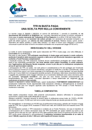 TFR IN BUSTA PAGA: UNA SCELTA PER NULLA CONVENIENTE