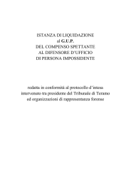 ISTANZA DI LIQUIDAZIONE al GUP DEL COMPENSO SPETTANTE