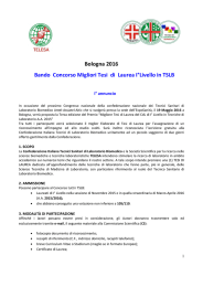 Bologna 2016 Bando Concorso Migliori Tesi di Laurea I°Livello in