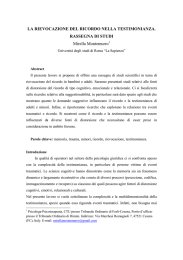 La rievocazione del ricordo nella testimonianza. Rassegna di studi