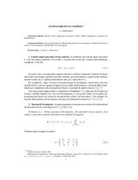 AUTOVALORI DI UNA MATRICE ∗ 1. Calcolo degli autovalori di