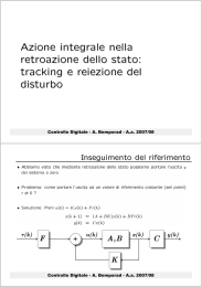 Azione integrale nella retroazione dello stato: tracking e reiezione