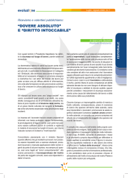 “dovere assoluto” e “diritto intoccabile”