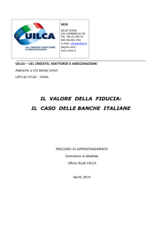 IL VALORE DELLA FIDUCIA: IL CASO DELLE BANCHE ITALIANE