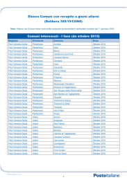 Elenco Comuni con recapito a giorni alterni (Delibera 395/15/CONS