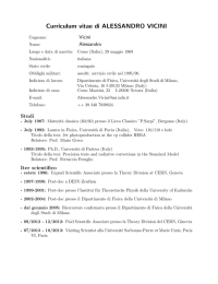 Curriculum vitae di ALESSANDRO VICINI