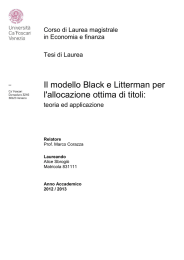 Il modello Black e Litterman per l`allocazione ottima di titoli: