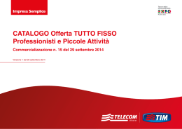 CATALOGO Offerta TUTTO FISSO Professionisti e Piccole Attività