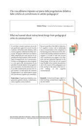 Che cosa abbiamo imparato sul piano della progettazione didattica