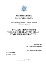 utilizzo di indicatori fisiologici per la stima dello stato idrico della vite