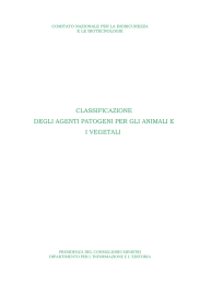 classificazione degli agenti patogeni per gli animali ei vegetali