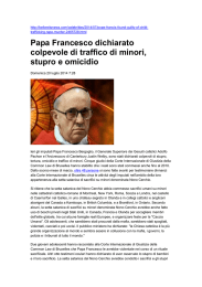 Papa Francesco dichiarato colpevole di traffico di minori, stupro e