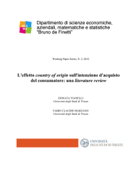 L`effetto country of origin sull`intenzione d`acquisto del consumatore