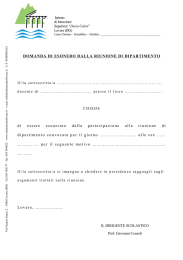 DOMANDA DI ESONERO DALLA RIUNIONE DI DIPARTIMENTO di