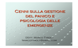 Cenni sulla gestione del panico e psicologia delle emergenze