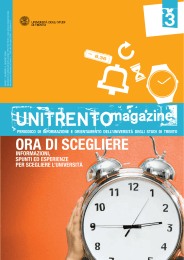 Ora di scegliere - Università degli Studi di Trento