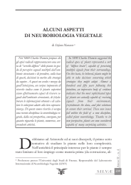 alcuni aspetti di neurobiologia vegetale