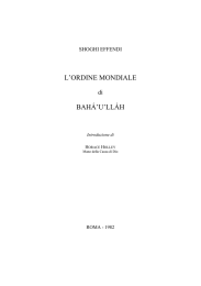 l`Ordine Mondiale di Bahá`u`lláh