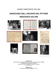 INVENTARIO DELL`ARCHIVIO DEL PITTORE INNOCENTE SALVINI