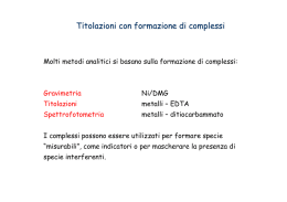 Titolazioni con formazione di complessi