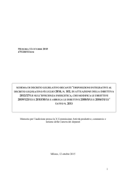 1 475/2015/I/EFR Memoria per l`audizione presso la X Commissione