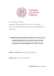 I PROFILI RELAZIONALI DELLA COLPA E LA RESPONSABILITÀ