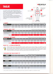 Tabella taglie Cofra