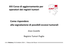 Come rispondere alla segnalazione di possibili eccessi tumorali XIV