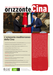 L`orizzonte mediterraneo della Cina - IAI Istituto Affari Internazionali