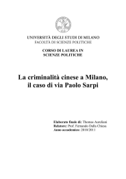 La criminalità cinese a Milano, il caso di via