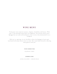 WINE MENU - Spiaggia