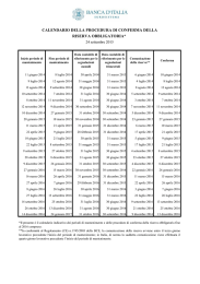 calendario della procedura di conferma della riserva