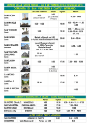 Orari Sante Messe Inverno 2015-2016