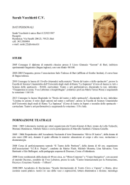 Sarah Vecchietti CV - Giovani Artisti italiani