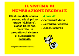 IL SISTEMA DI NUMERAZIONE DECIMALE