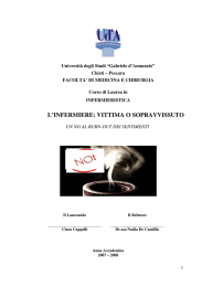 l`infermiere: vittima o sopravvissuto - counselling