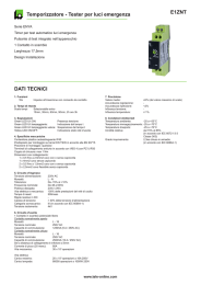 E1ZNT Temporizzatore - Tester per luci emergenza DATI TECNICI