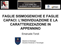 faglie sismogeniche e faglie capaci: l`individuazione e la