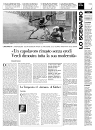 «Un capolavoro rimasto senza eredi Verdi dimostra tutta la sua