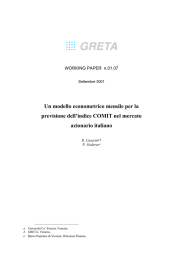 Un modello econometrico mensile per la previsione dell