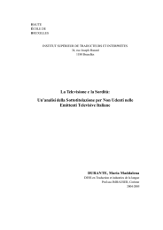 La Televisione e la Sordità: Un`analisi della