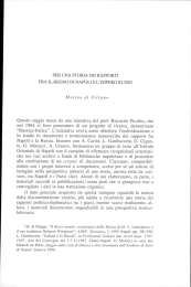 PER UNA STORIA DEI RAPPORTI FRA IL REGNO DI NAPOLI E L