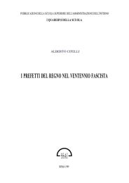 Alberto CIFELLI "I Prefetti del Regno nel ventennio fascista"