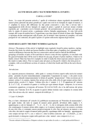 Alcune regolarit&agrave; dai numeri primi (I e II parte )