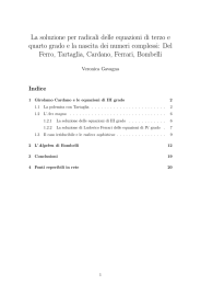 La soluzione per radicali delle equazioni di terzo e quarto grado e la