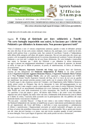 Oggetto: Il Coisp al Quirinale per dare solidarietà a Tonelli: “Su certe