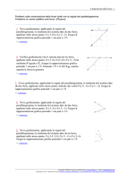 Composizione di forze con il metodo grafico.