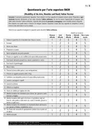 Questionario per l`arto superiore DASH 1 2 3 4 5 1 2 3 4 5 1 2 3 4 5