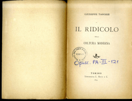 IL RIDICOLO - OPAL Libri antichi